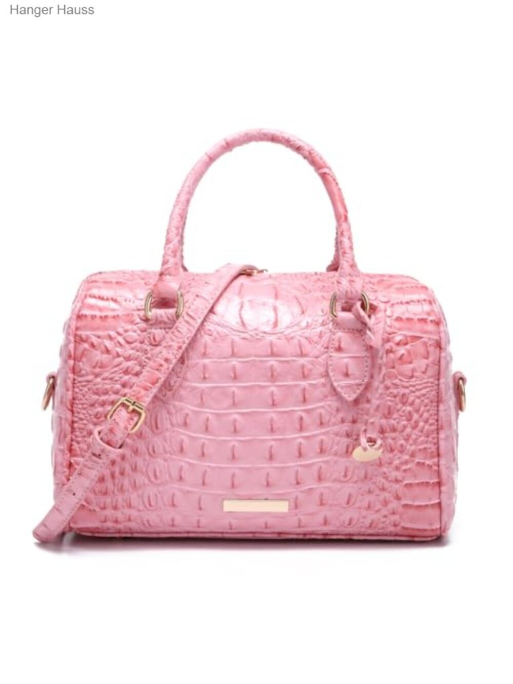 Vegan Leather Crocodile Embossed Top Handle Satchel Handbag